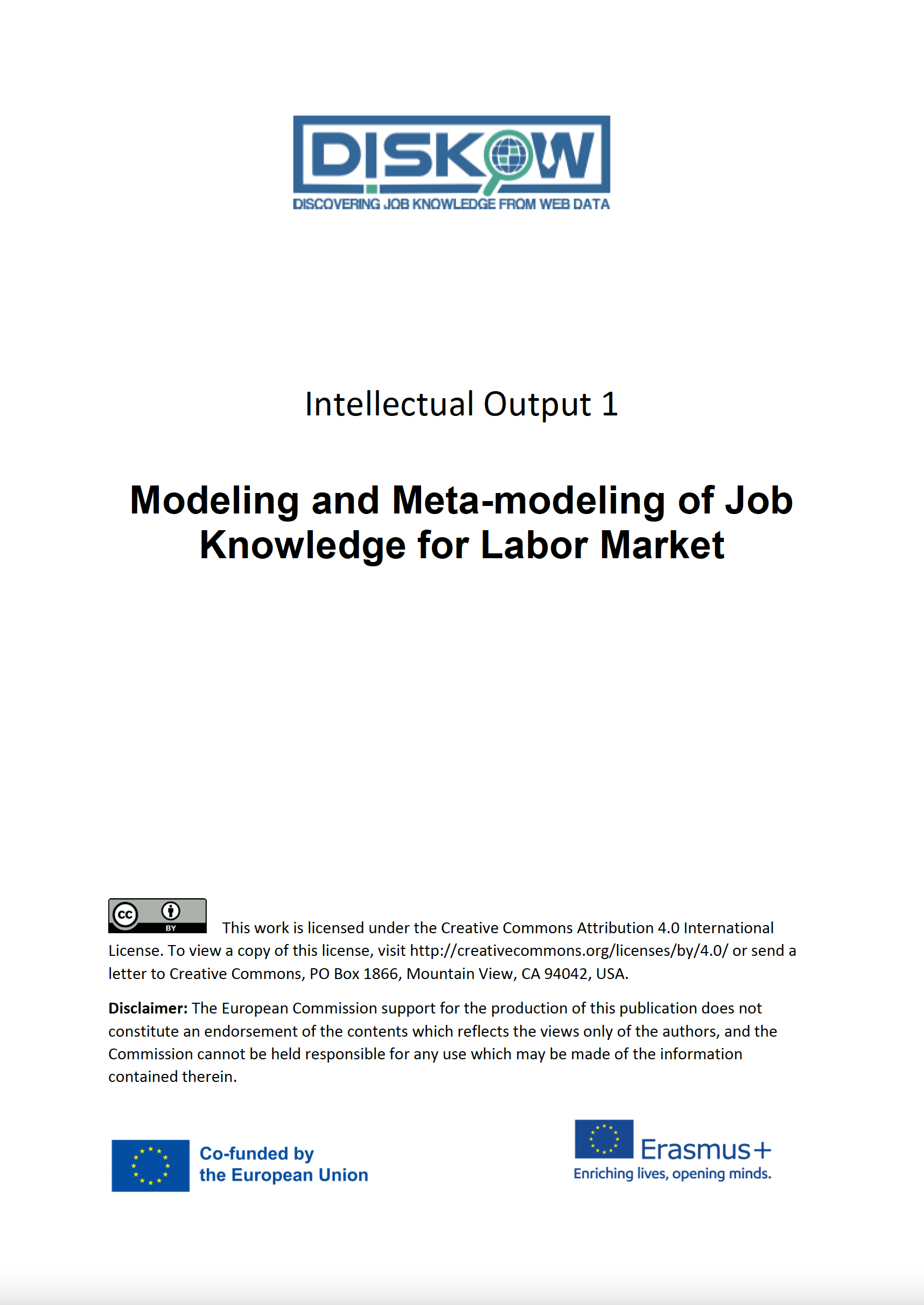 IO1: Modeling and Meta-modeling of Job Knowledge for Labor Market